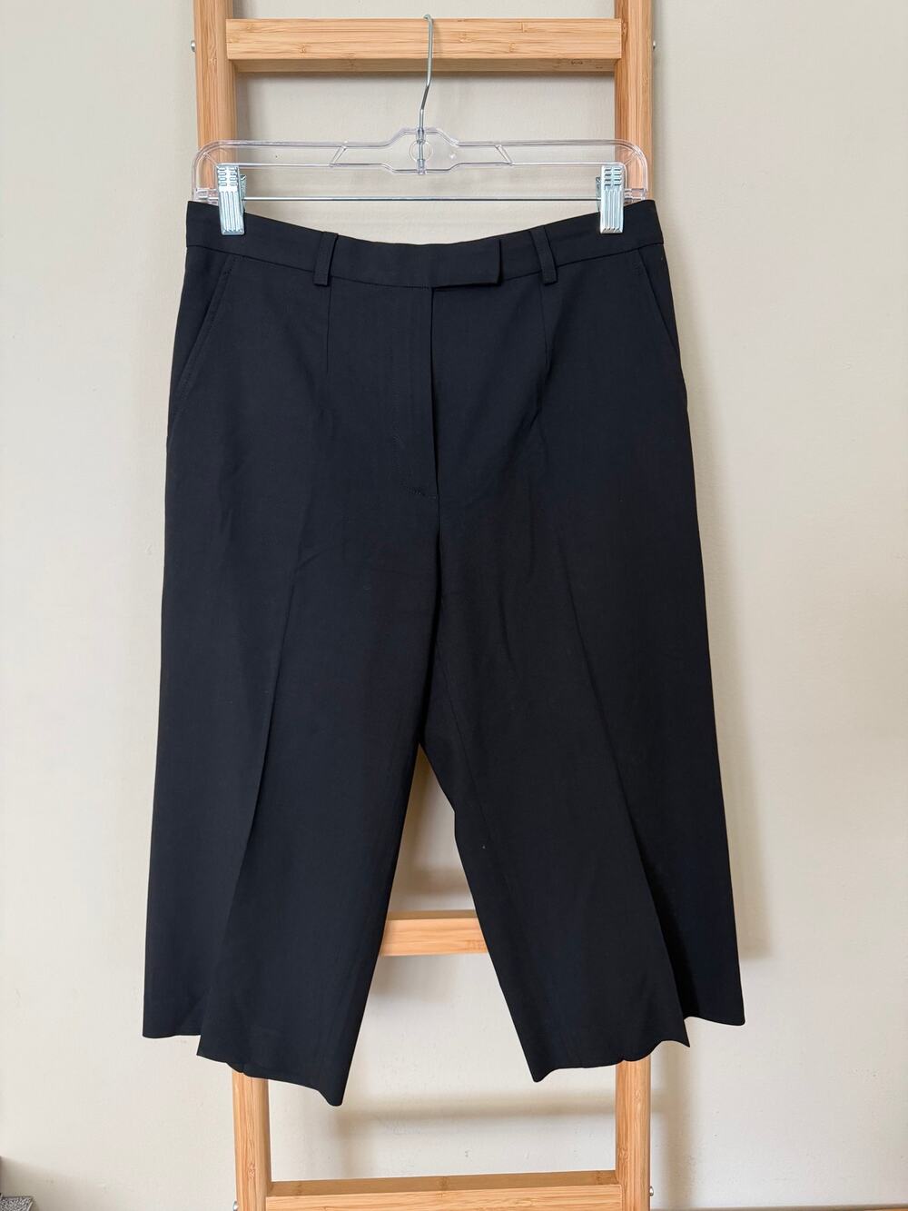 Vintage John Galliano Black Tailored Capri Pants Made in France US 4